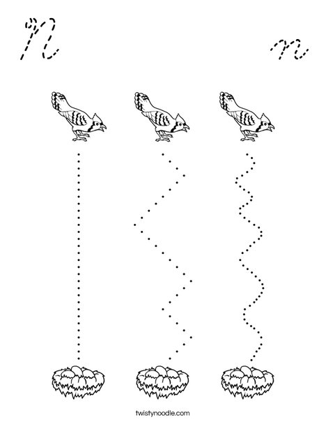 Help the bird find the nest. Coloring Page