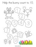 Help the bunny count to 10. Coloring Page