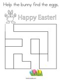 Help the bunny find the eggs Coloring Page