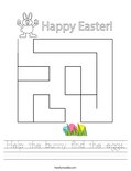 Help the bunny find the eggs. Worksheet