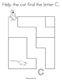 Help the cat find the letter C Coloring Page