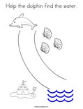 Help the dolphin find the water. Coloring Page