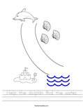 Help the dolphin find the water. Worksheet