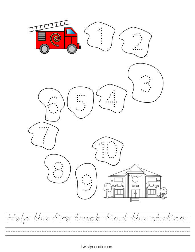 Help the fire truck find the station. Worksheet