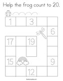 Help the frog count to 20 Coloring Page