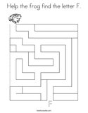 Help the frog find the letter F Coloring Page