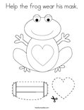 Help the frog wear his mask. Coloring Page