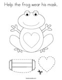 Help the frog wear his mask Coloring Page