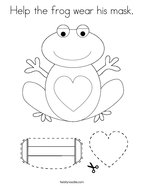 Help the frog wear his mask Coloring Page
