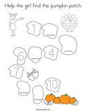 Help the girl find the pumpkin patch Coloring Page