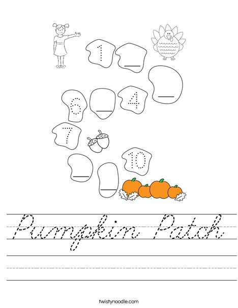 Help the girl find the pumpkin patch. Worksheet