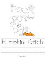 Pumpkin Patch Handwriting Sheet