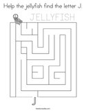 Help the jellyfish find the letter J Coloring Page