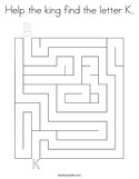 Help the king find the letter K Coloring Page
