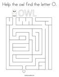 Help the owl find the letter O. Coloring Page