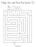 Help the owl find the letter O Coloring Page