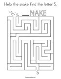 Help the snake find the letter S Coloring Page