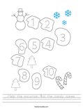 Help the snowman find the candy canes. Worksheet