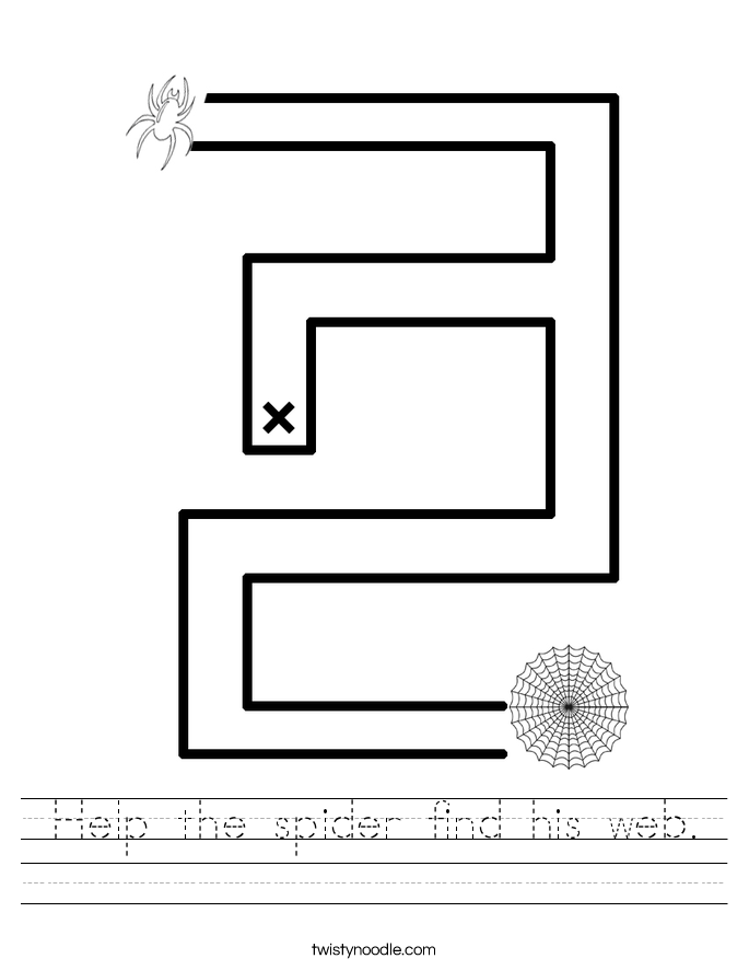 Help the spider find his web. Worksheet