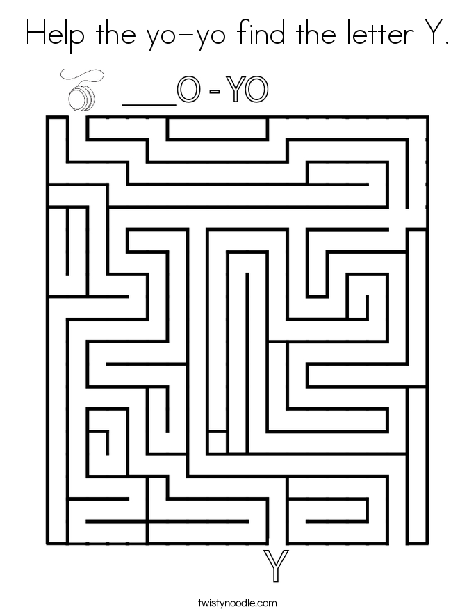Help the yo-yo find the letter Y. Coloring Page