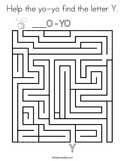 Help the yo-yo find the letter Y Coloring Page