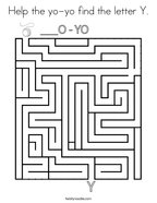 Help the yo-yo find the letter Y Coloring Page