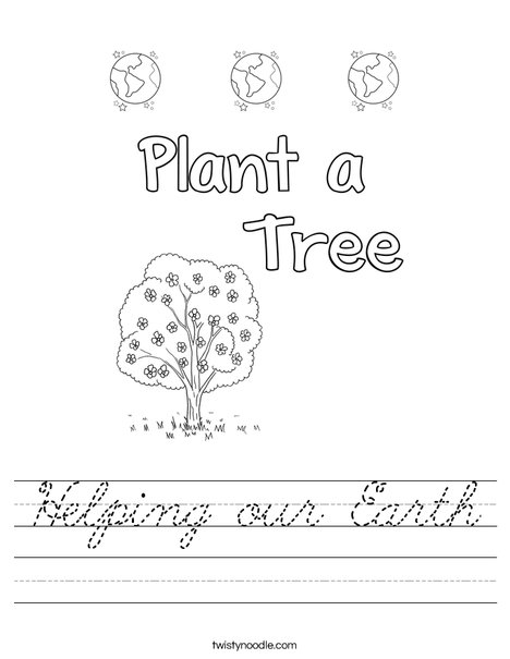 Helping our Earth Worksheet