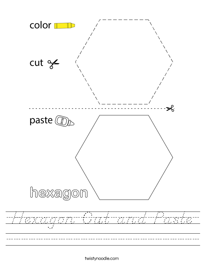 Hexagon Cut and Paste Worksheet