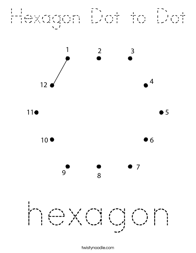 Hexagon Dot to Dot Coloring Page