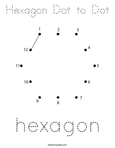 Hexagon Dot to Dot Coloring Page