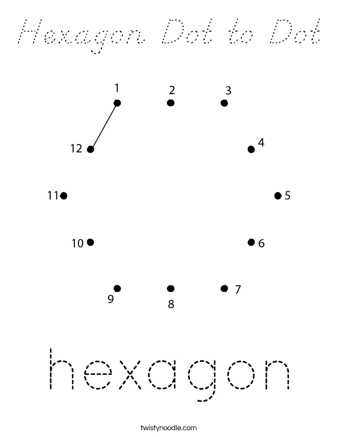 Hexagon Dot to Dot Coloring Page