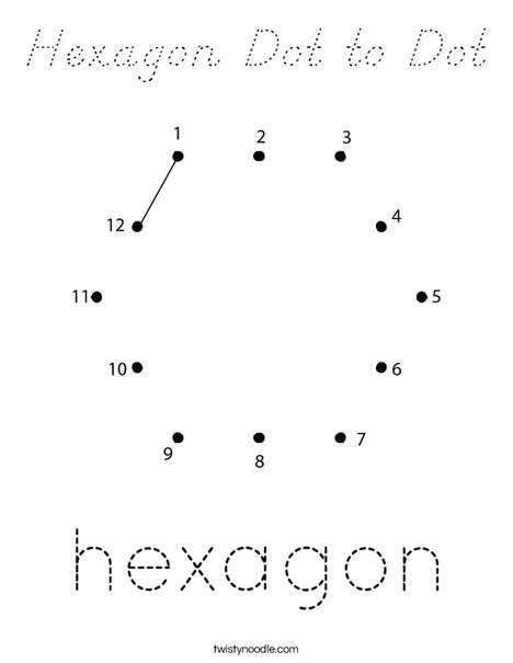 Hexagon Dot to Dot Coloring Page