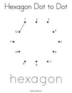 Hexagon Dot to Dot Coloring Page