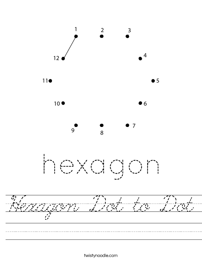Hexagon Dot to Dot Worksheet