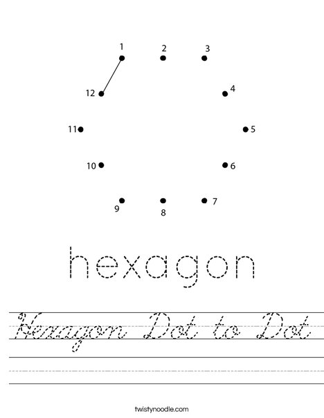 Hexagon Dot to Dot Worksheet