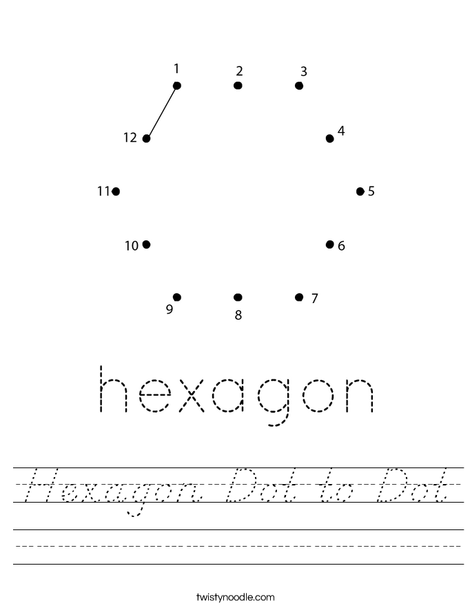 Hexagon Dot to Dot Worksheet