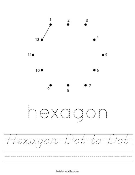 Hexagon Dot to Dot Worksheet