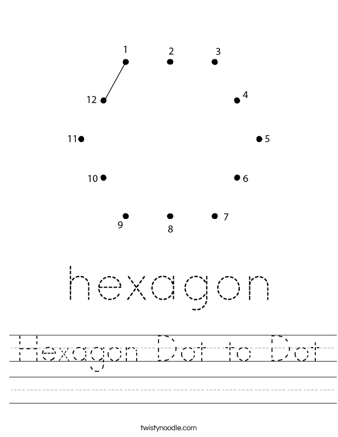 Hexagon Dot to Dot Worksheet