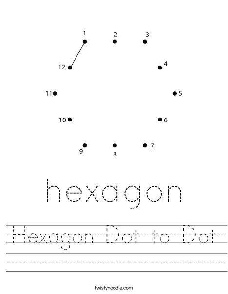 Hexagon Dot to Dot Worksheet