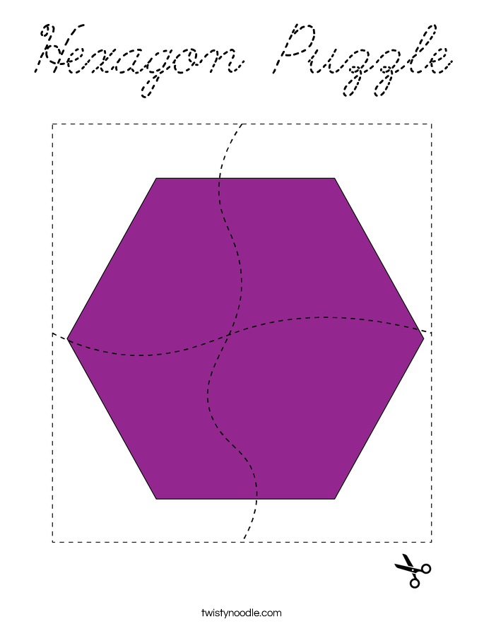 Hexagon Puzzle Coloring Page Cursive Twisty Noodle hexagon-puzzle-coloring-page-cursive-twisty-noodle