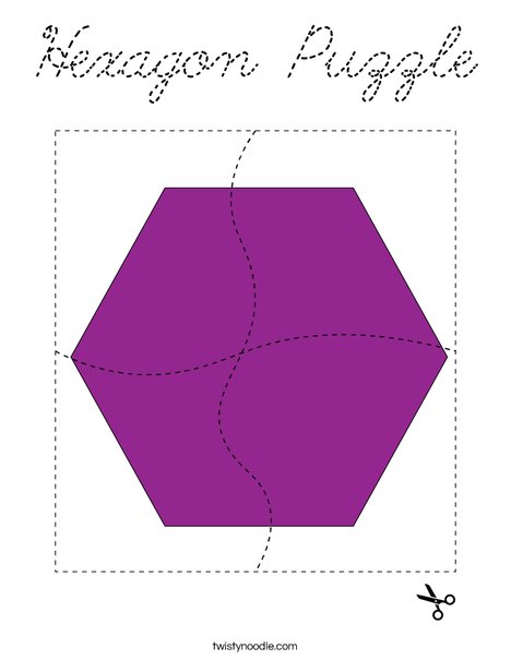 Hexagon Puzzle Coloring Page
