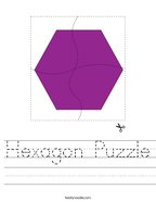 Hexagon Puzzle Handwriting Sheet