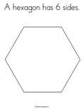 A hexagon has 6 sides. Coloring Page