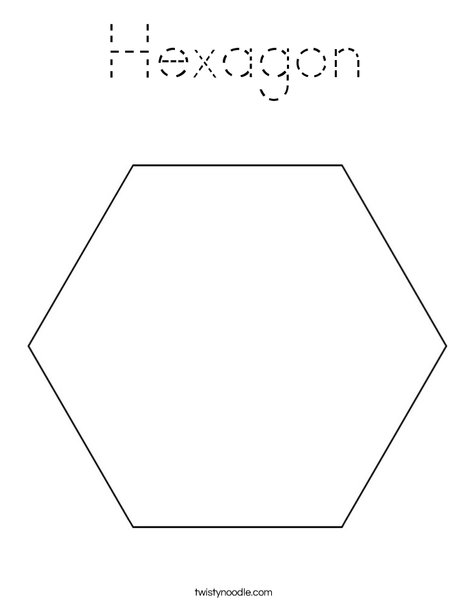 Hexagon Coloring Page - Tracing - Twisty Noodle