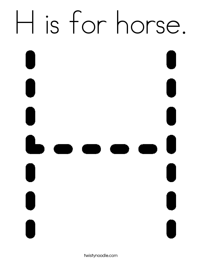 H is for horse. Coloring Page
