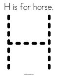 H is for horse. Coloring Page