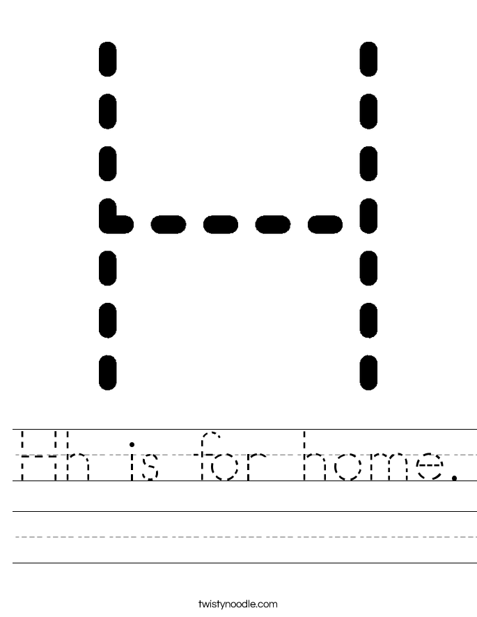 Hh is for home. Worksheet