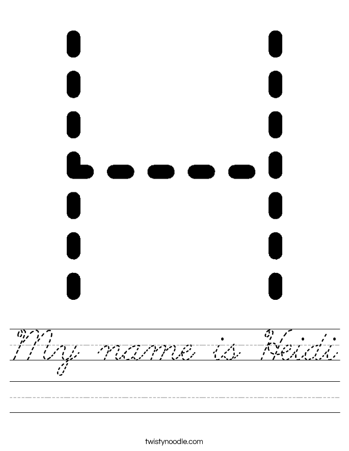 My name is Heidi Worksheet