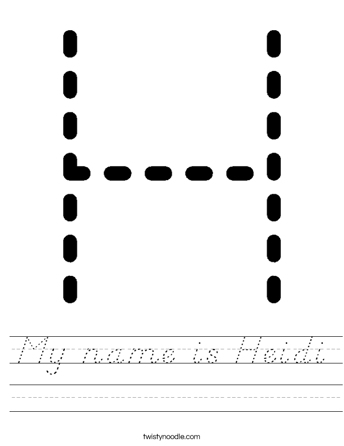 My name is Heidi Worksheet