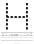 My name is Heidi Worksheet